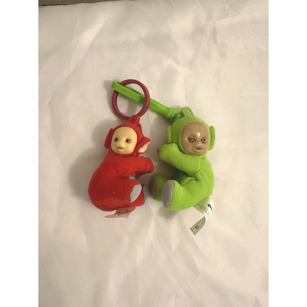 Vintage 2000 Teletubbies Plush Clip Keychain Set Of 2